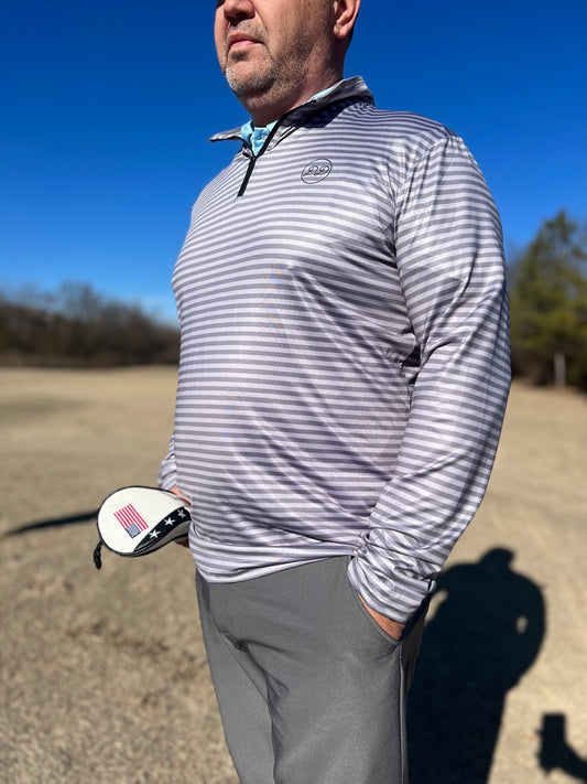 in the fairway grey quarter zip